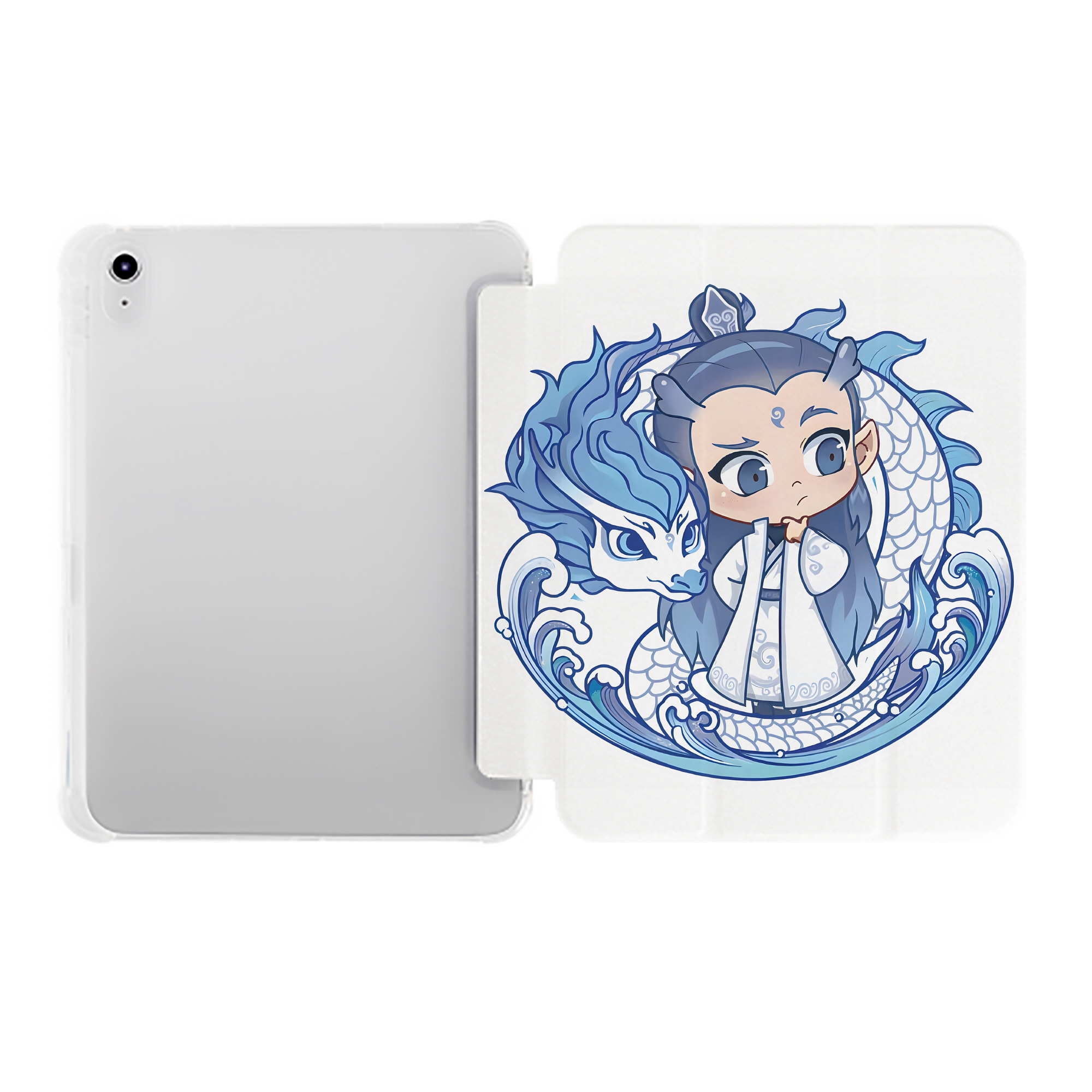 （画像用） Ne Zha 2 ナタ 魔童の大暴れ IPad ケース ペン収納付き 三つ折りスタンド PUレザー×シリコン 対応機種9.5/10.5/10.9インチ